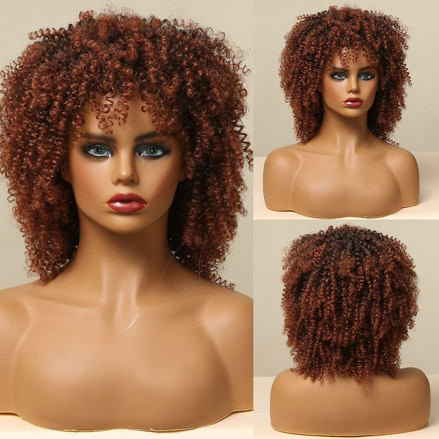 Curly Headband Synthetic Wig Natural Black Long hair for Women