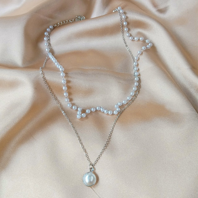 Neck Chain Pearl Choker Necklace