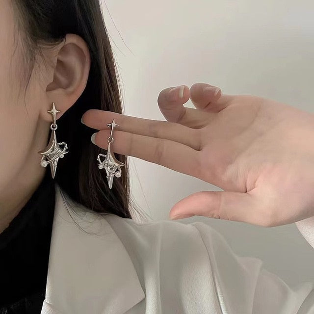Y2K Star Drop Earrings for Girls