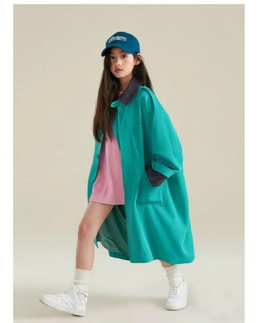 Spring Trench Coat For Girls