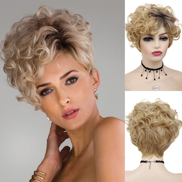 Short Curly Synthetic Wig For Women