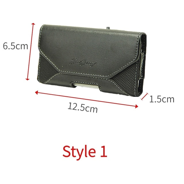 Double Layer Canvas Coin Key Card Holder Phone Cover Case Waist Bag