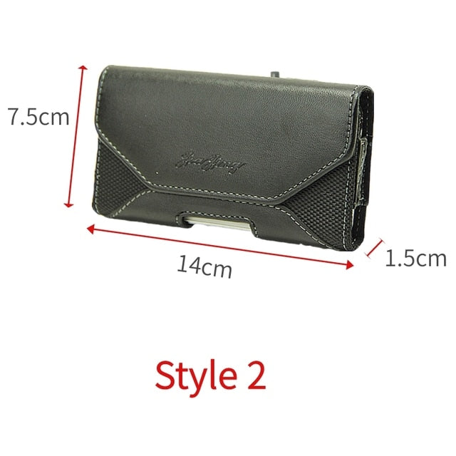 Double Layer Canvas Coin Key Card Holder Phone Cover Case Waist Bag