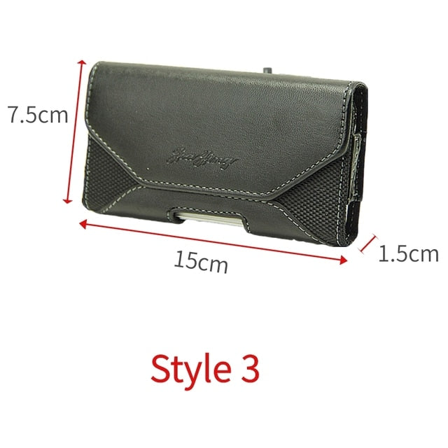 Double Layer Canvas Coin Key Card Holder Phone Cover Case Waist Bag