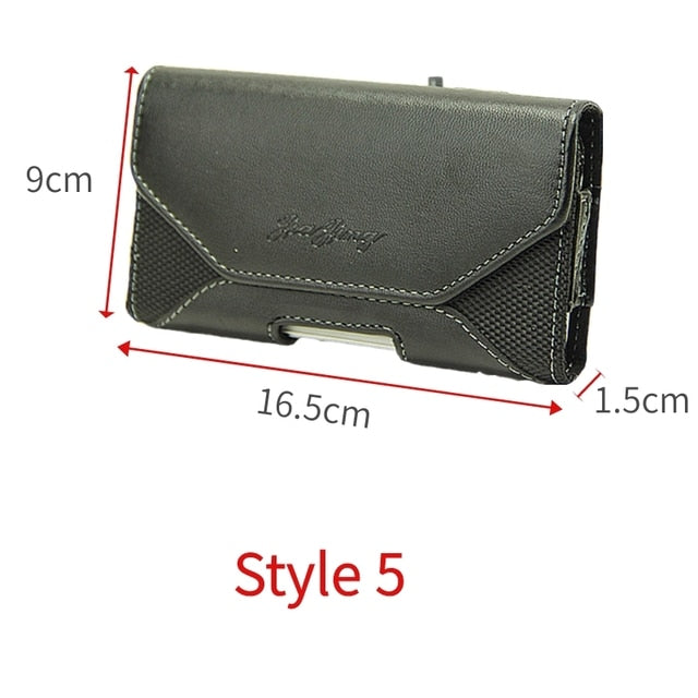 Double Layer Canvas Coin Key Card Holder Phone Cover Case Waist Bag