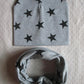 Star Printed Bonnet Winter Hat and Scarf Set for Kids