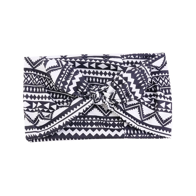 Print Stretch Bandana Satin Head Long Scarf Wrap
