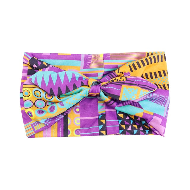 Print Stretch Bandana Satin Head Long Scarf Wrap
