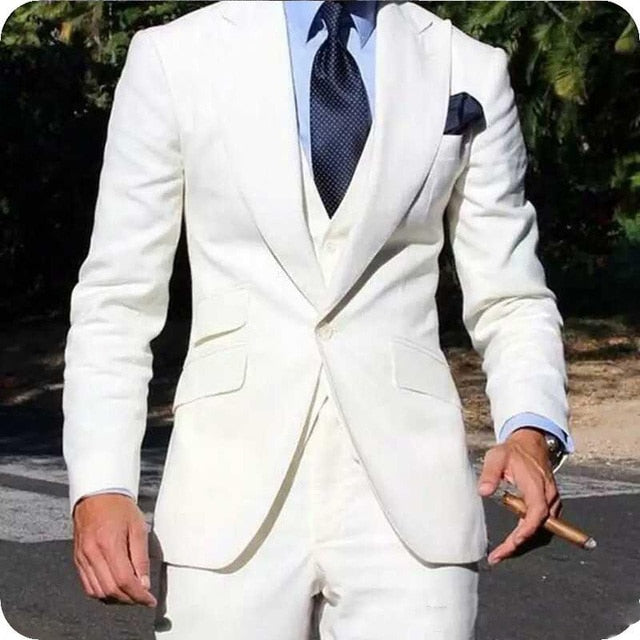 Wedding Tuxedo Slim Fit 3 Piece(jacket +vest +pants）