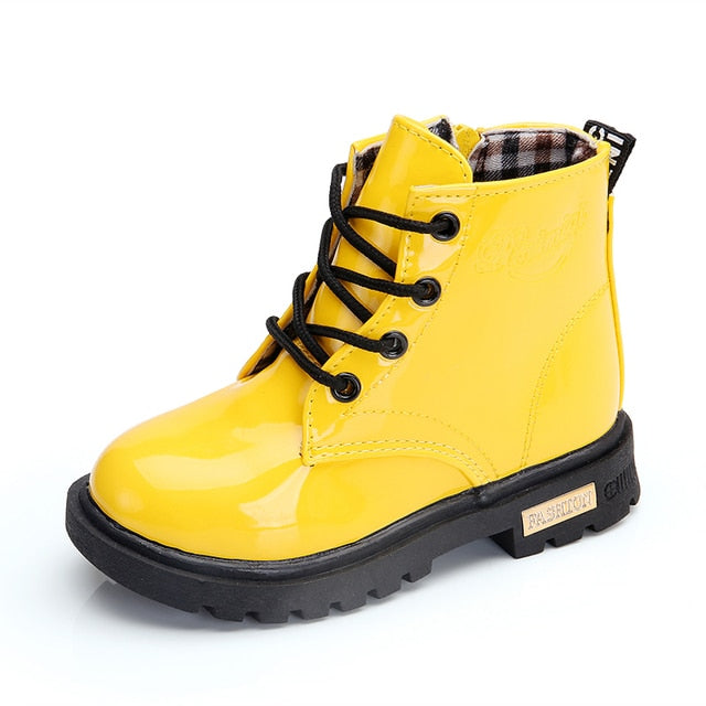 Leather Waterproof Boots Shoes for Girls