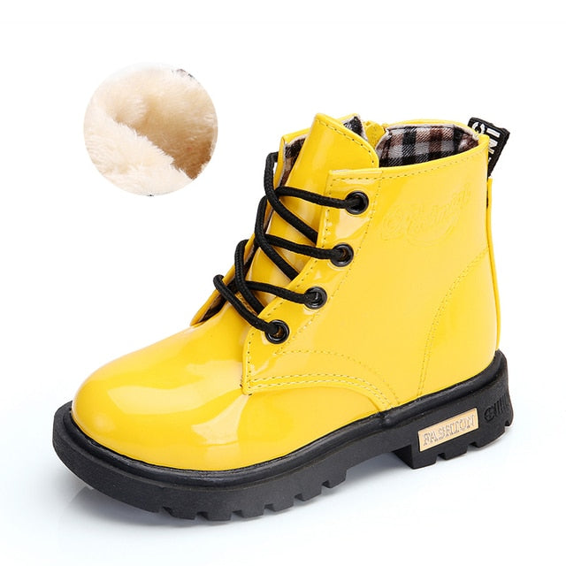 Leather Waterproof Boots Shoes for Girls