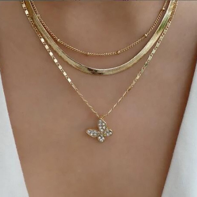 Multi Layered Pendant Necklace For Women