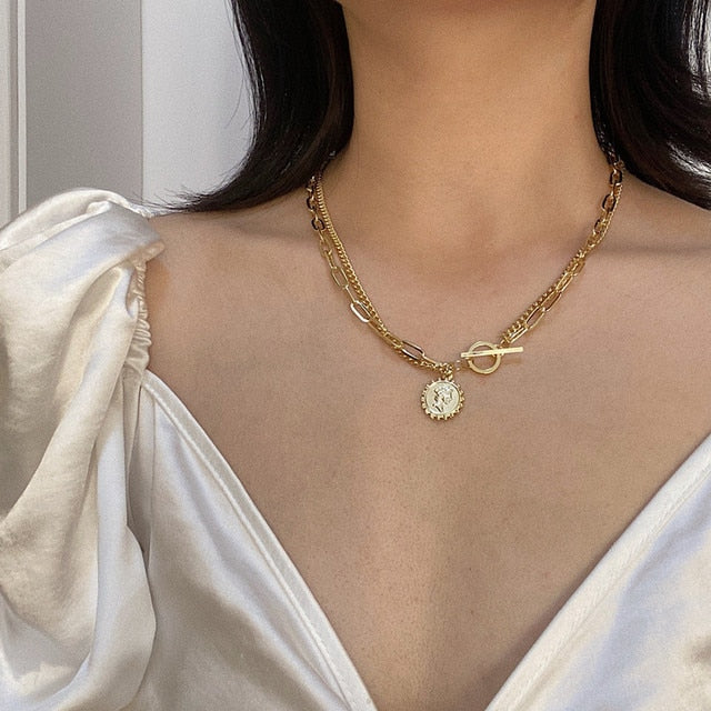 Multi Layered Pendant Necklace For Women