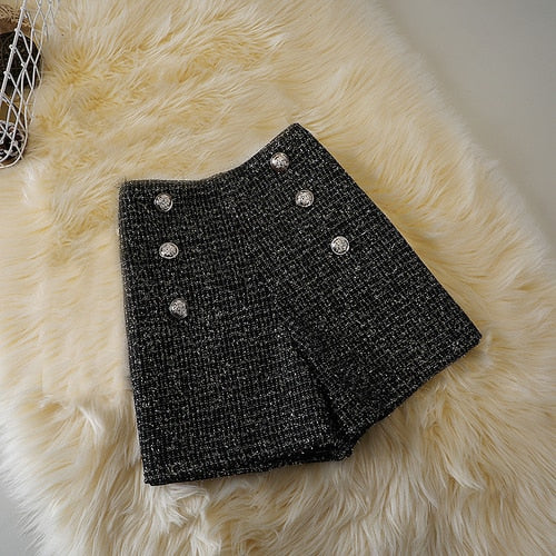 High Waisted Woolen Short for Women