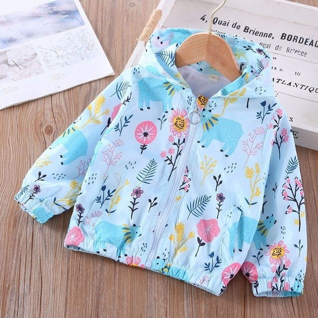 Cartoon Print Jacket Coat for Girls