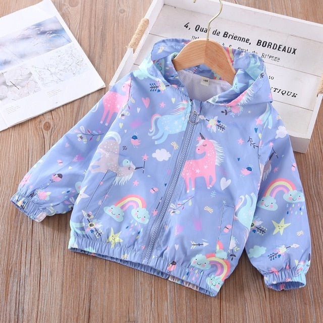 Cartoon Print Jacket Coat for Girls