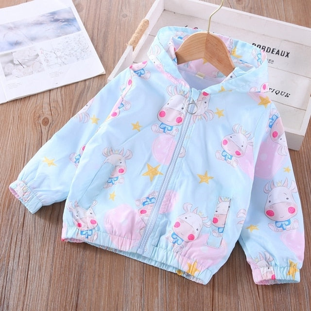 Cartoon Print Jacket Coat for Girls