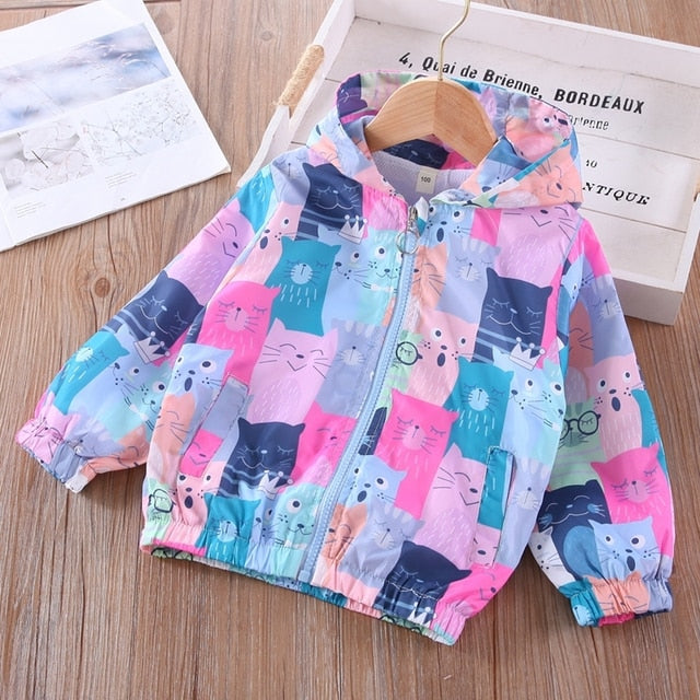 Cartoon Print Jacket Coat for Girls