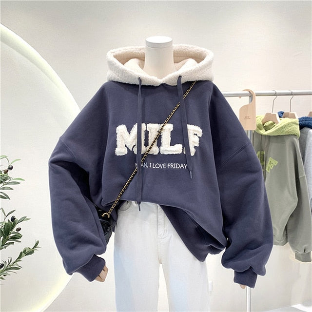 Lantern Sleeve Hoodies Sweatshirt for Women