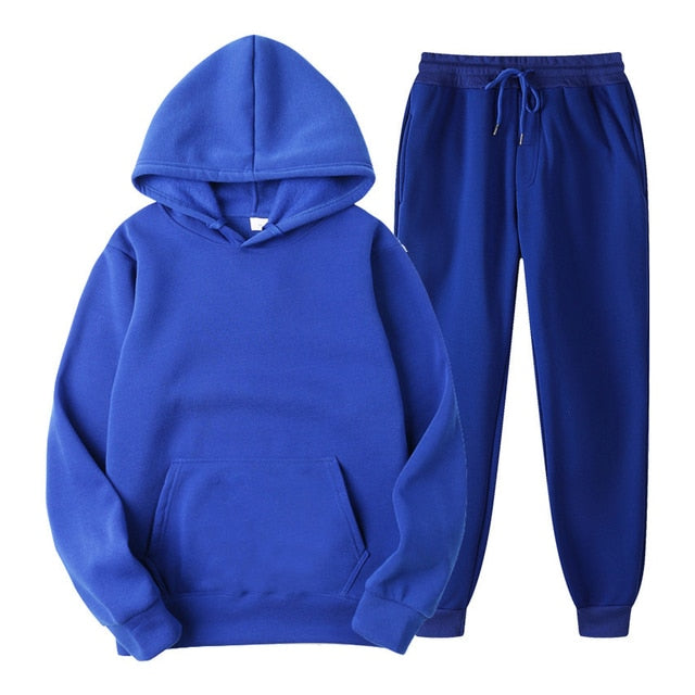 Pure Color Hoodie Sweatshirt and Pants Unisex