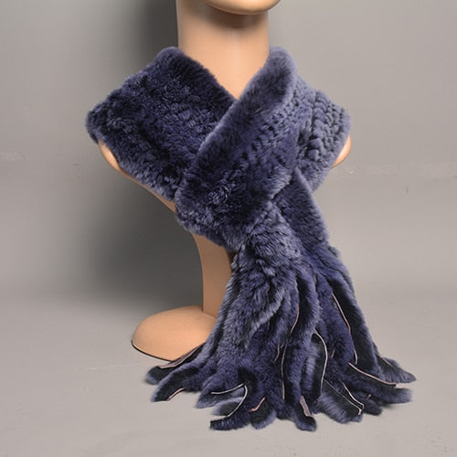 Fur Tassel Scarves Natural Warm Scarf