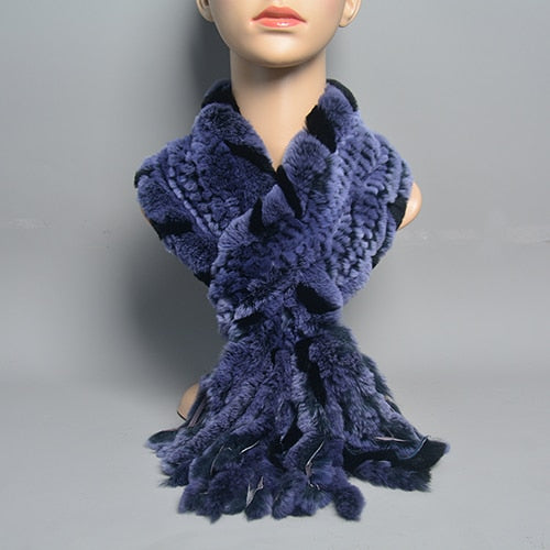Fur Tassel Scarves Natural Warm Scarf
