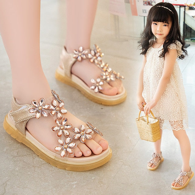 Diamond Crystal Sandals For Girls
