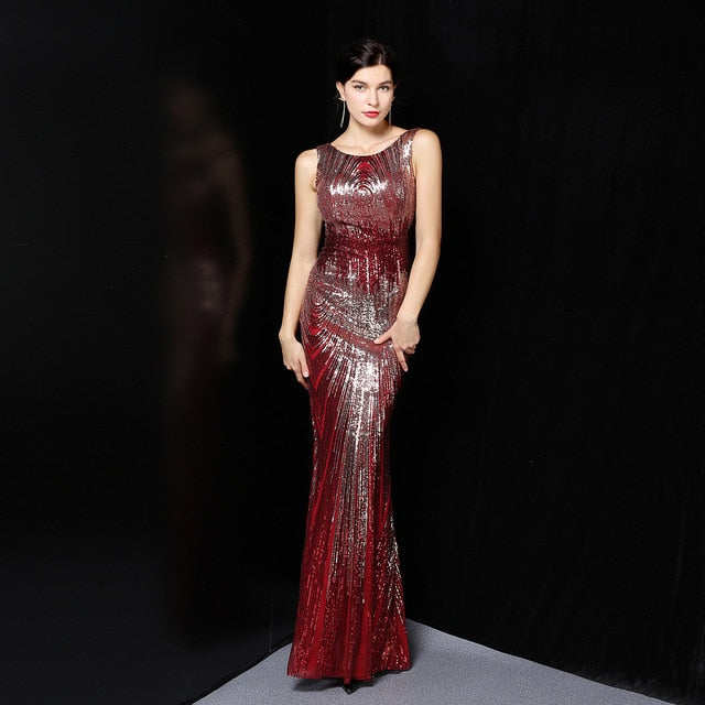 Long Sequin Evening Dress
