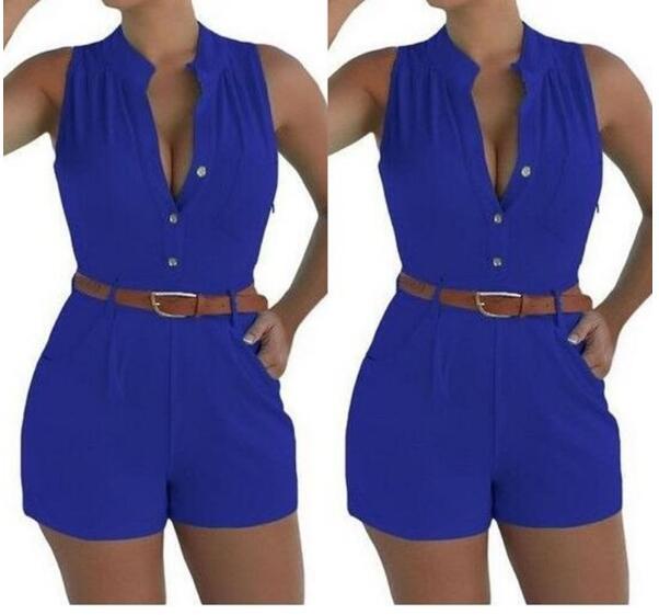 Sexy Waist Belted Jumpsuit for Woman