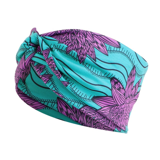 Print Stretch Bandana Satin Head Long Scarf Wrap