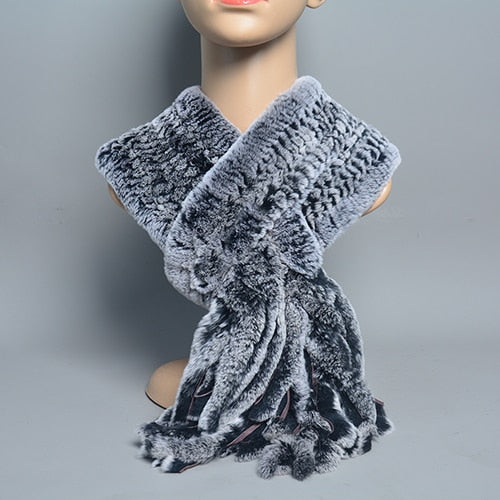Fur Tassel Scarves Natural Warm Scarf