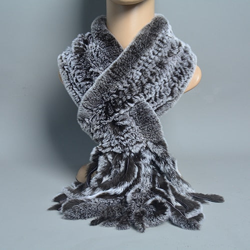 Fur Tassel Scarves Natural Warm Scarf