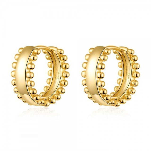 925 Sterling Silver Ear Buckle Small Hoop Earrings