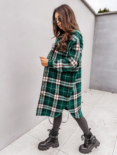 High-quality Soft Warm Winter Women's Plaid Shirt