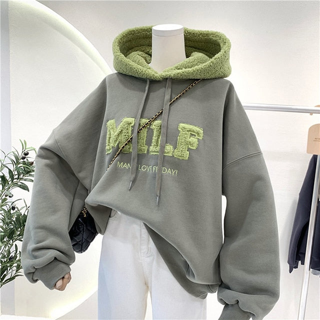 Lantern Sleeve Hoodies Sweatshirt for Women