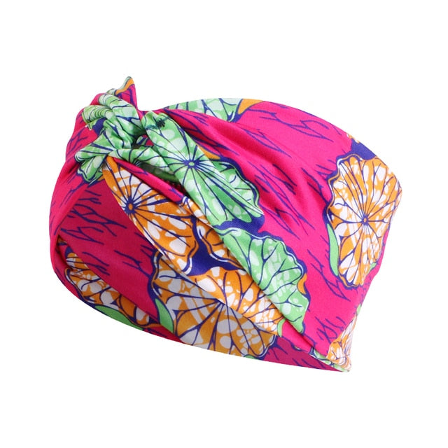 Print Stretch Bandana Satin Head Long Scarf Wrap