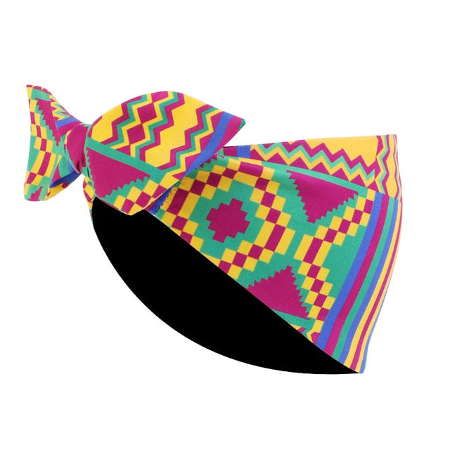 Print Stretch Bandana Satin Head Long Scarf Wrap