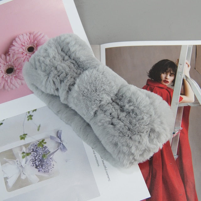 Headband Winter Autumn Elastic Fur Neck Scarf