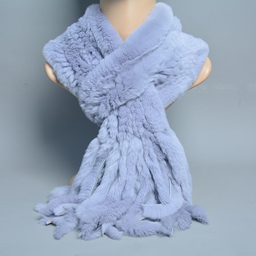 Fur Tassel Scarves Natural Warm Scarf