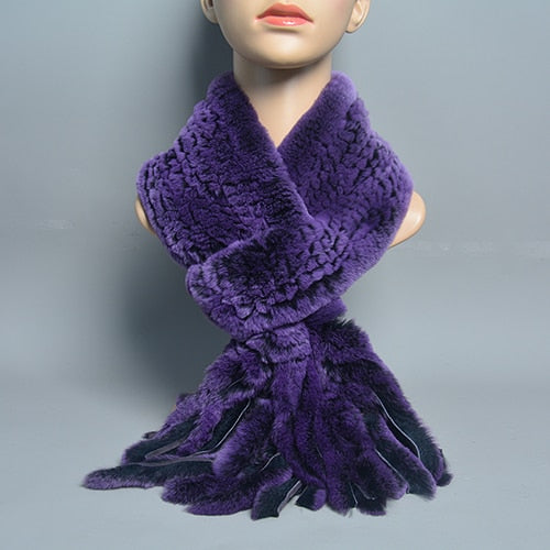 Fur Tassel Scarves Natural Warm Scarf