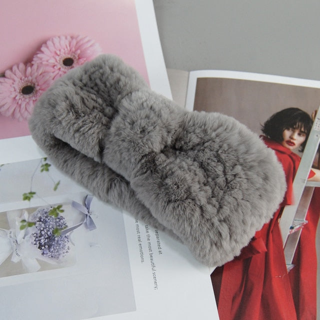 Headband Winter Autumn Elastic Fur Neck Scarf