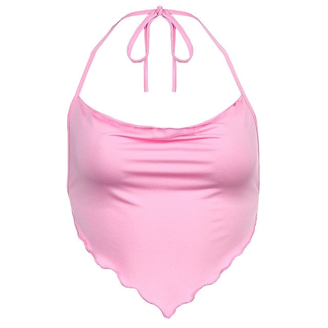 Vintage Y2k Halter Crop Top for Women