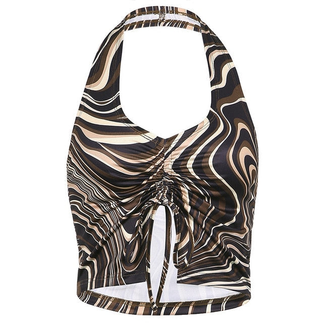 Vintage Y2k Halter Crop Top for Women