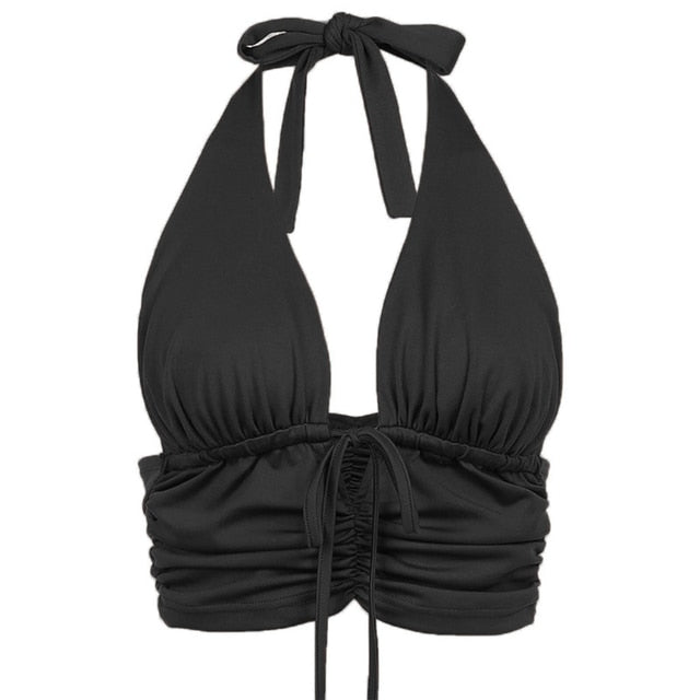 Vintage Y2k Halter Crop Top for Women