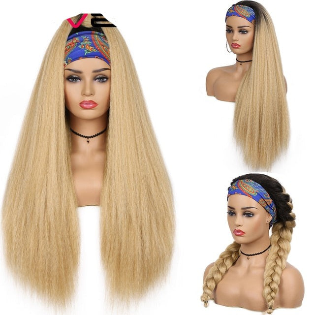 Yaki Straight Headband Synthetic Hair Wig