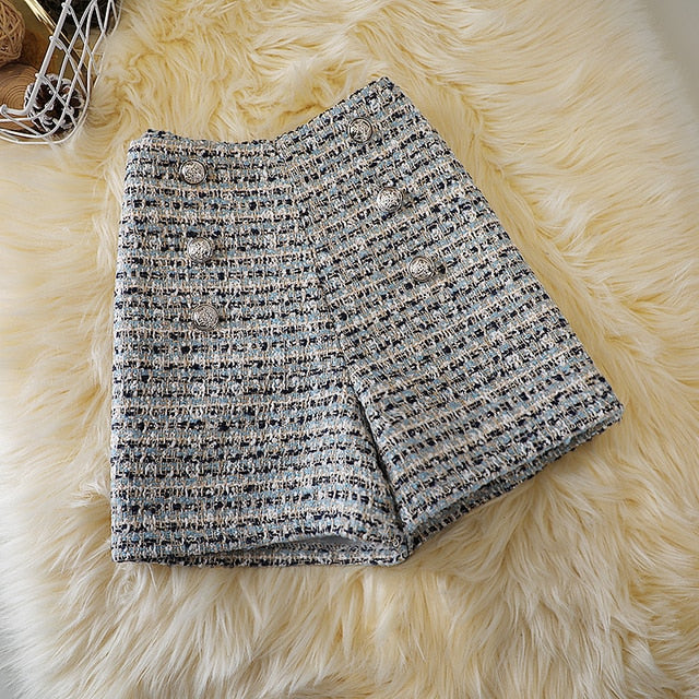 High Waisted Woolen Short for Women