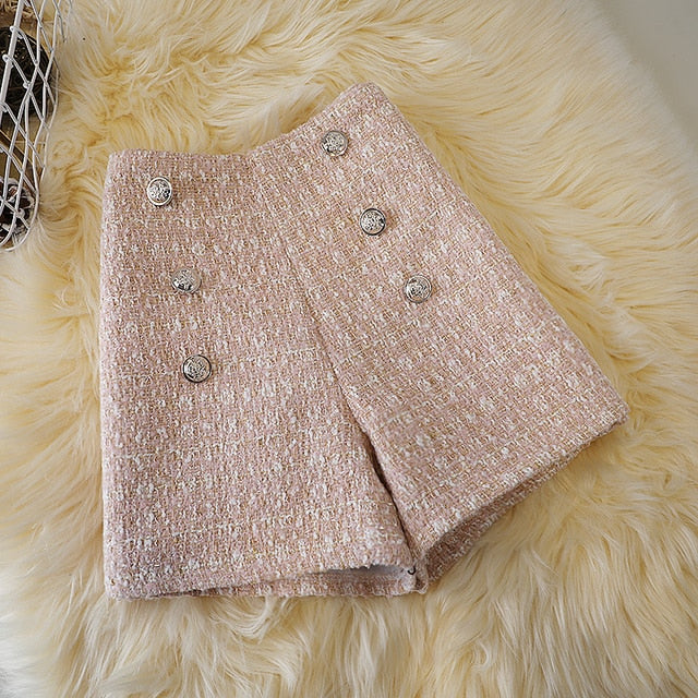 High Waisted Woolen Short for Women