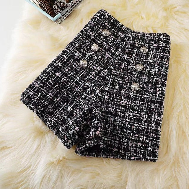 High Waisted Woolen Short for Women