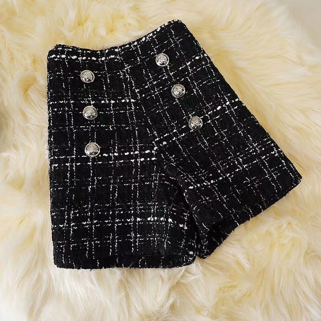 High Waisted Woolen Short for Women