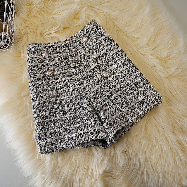 High Waisted Woolen Short for Women